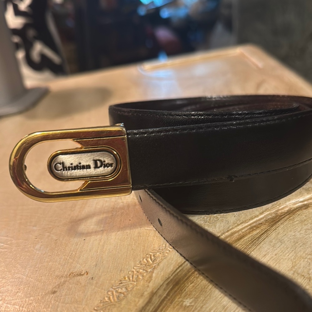 Dior Black Belt with Gold Hardware